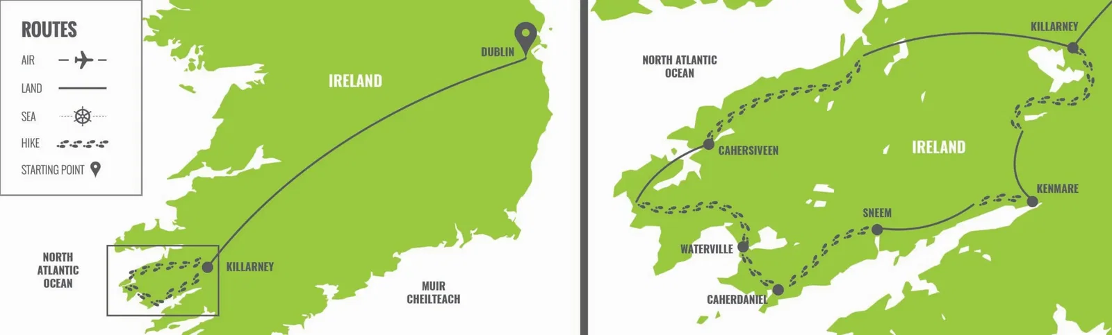 Ireland: Dublin & the Kerry Way map