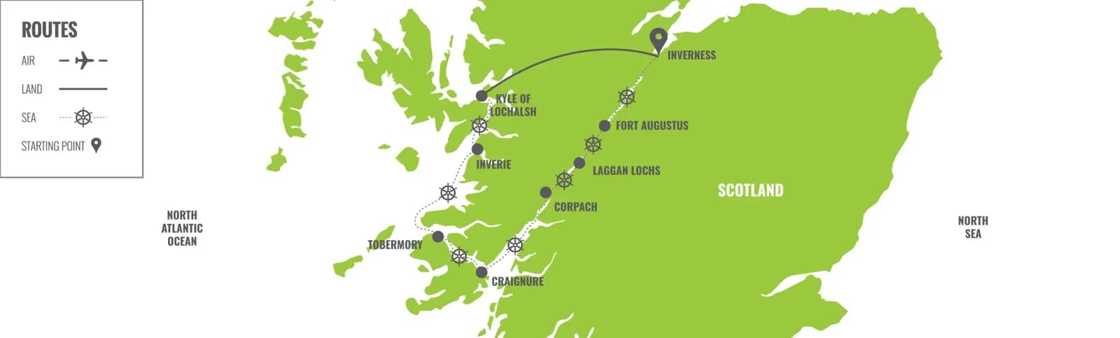 Escócia: Cruzeiro Gay pelas Highlands map