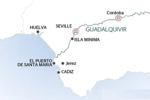 Crucero Gay de Eclipse Solar por los Ríos y el Océano de España map