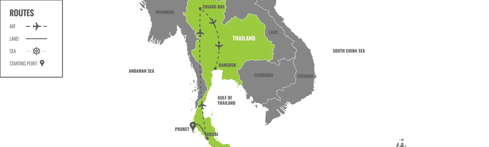 Tailandia: Festival del Agua Songkran map