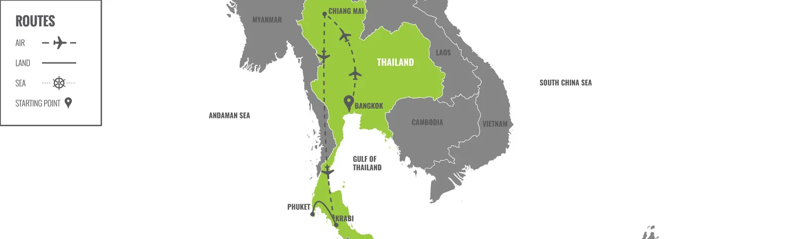 Thailand: New Year Celebration  map