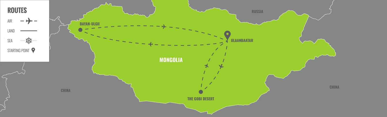 Mongolie : Festival de l'Aigle d'Or et expédition map