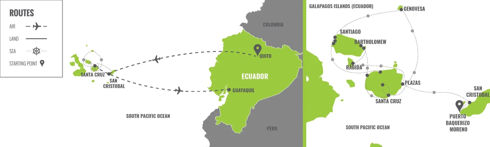 Galapagos Gay Cruise  map