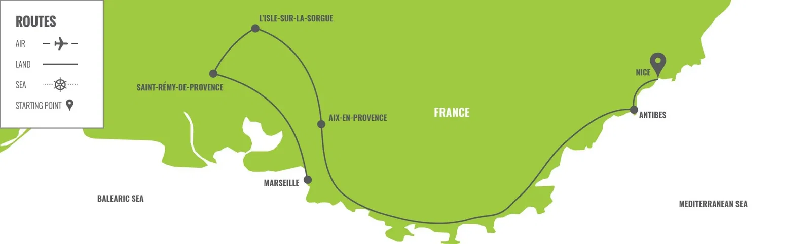 France: Provence & the French Riviera map