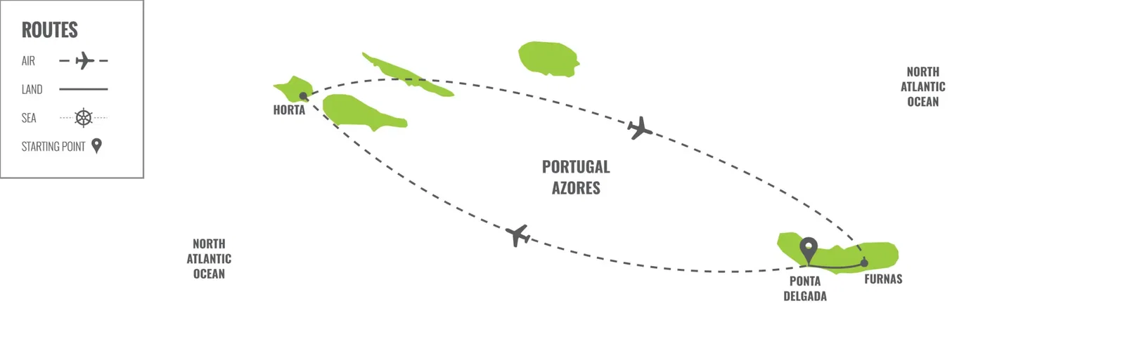 Portugal: Les Îles des Açores map