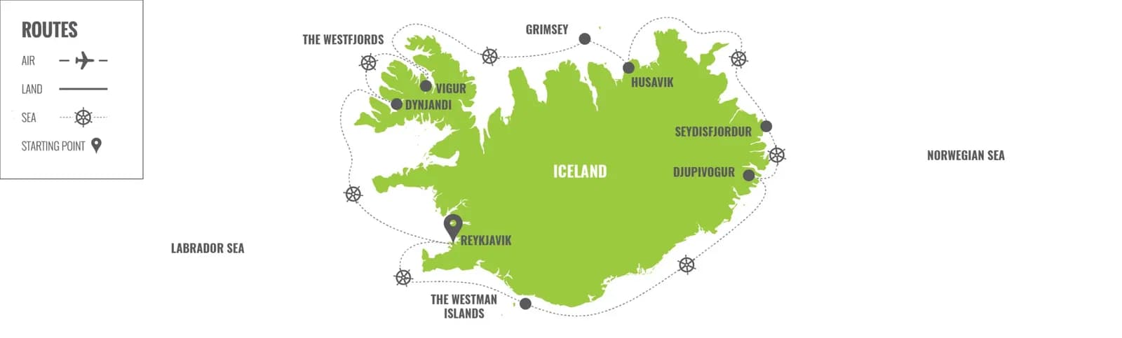 Islande : Croisière Gay & Expédition map