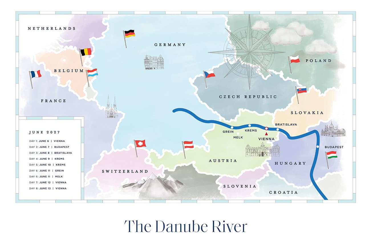 VACAYA Croisière Fluviale Pride Europe map