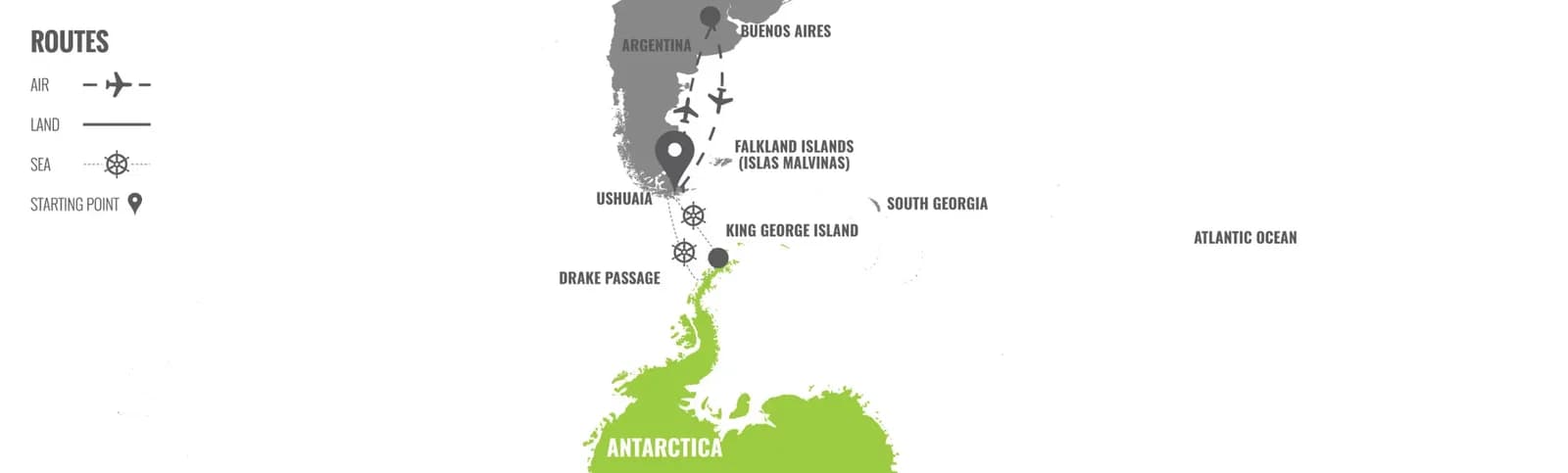 Expédition Gay en Antarctique map