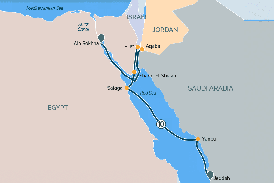 Croisière VACAYA Nuits Arabes map