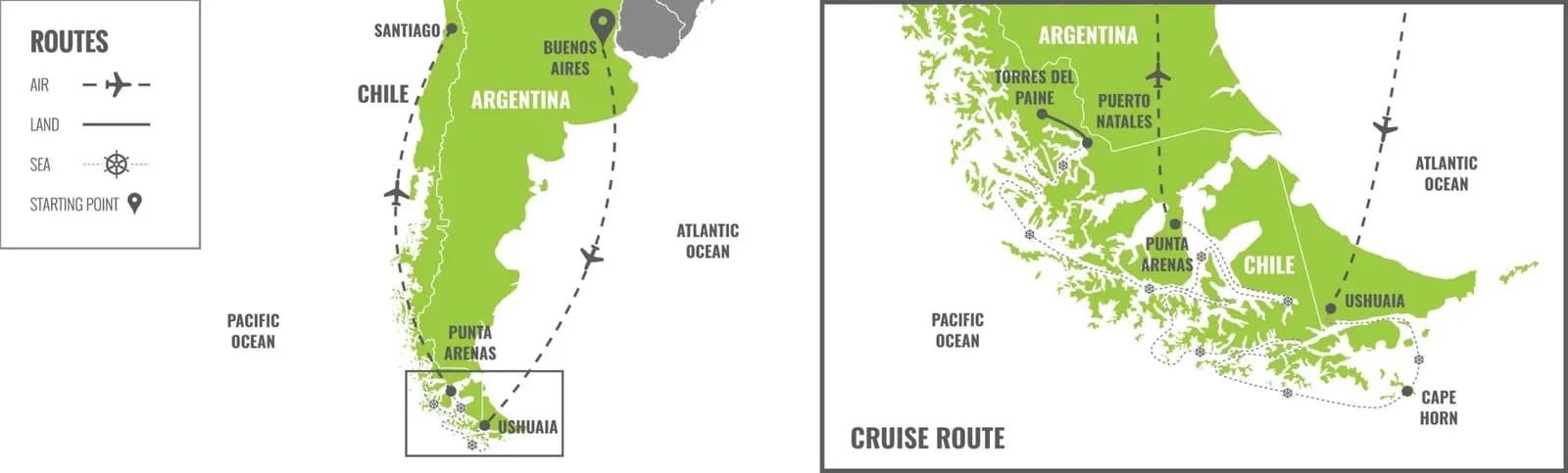 Patagonia Gay Cruise & Expedition map