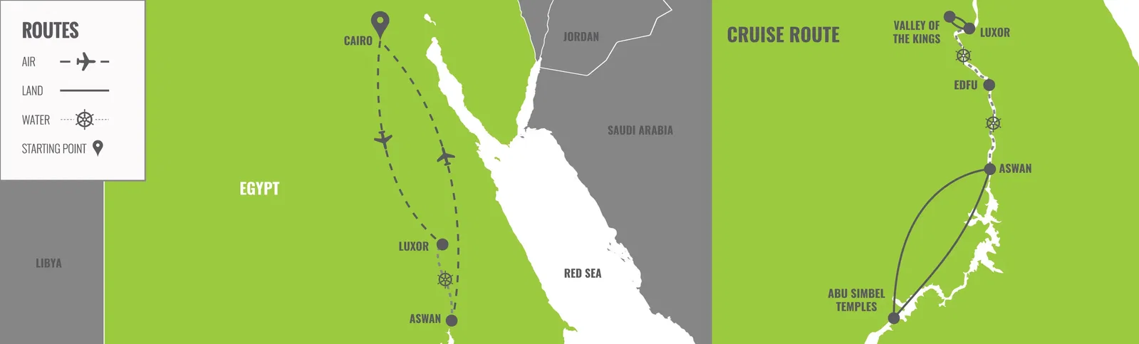 Egypt: Nile River Cruise & Cairo  map