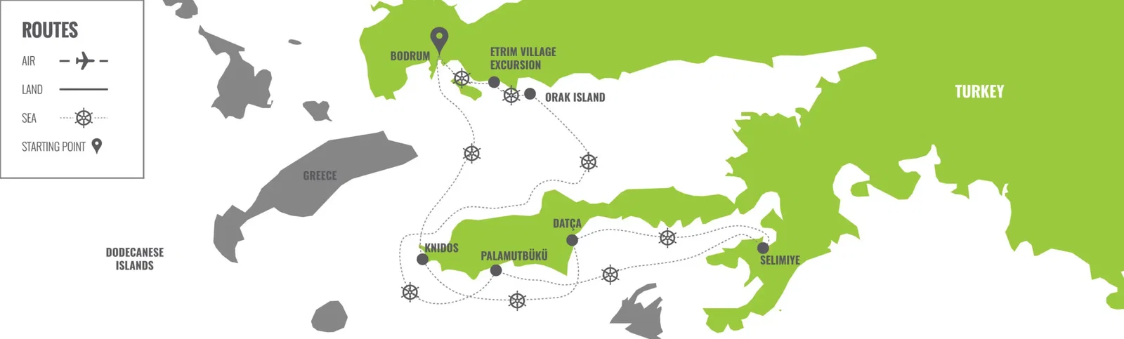 Turquie : Croisière Gay sur la Côte Turquoise map