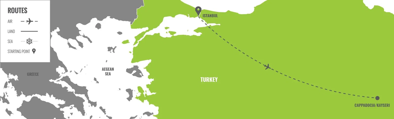 Turkey: Istanbul to Cappadocia   map