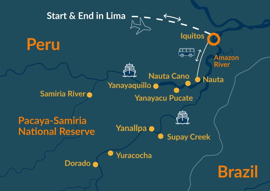 Spirit of the Amazon – March 31 map