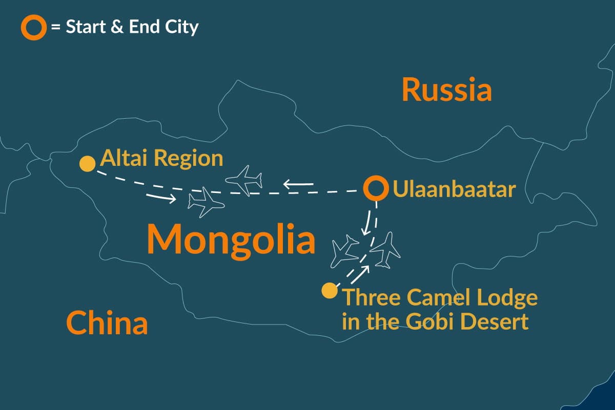 Un voyage épique en Mongolie map