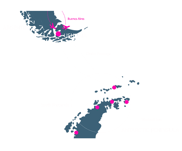 VACAYA Croisière en Antarctique 2027 map