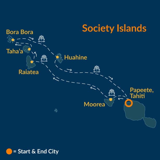 Croisière Rêves de Tahiti map