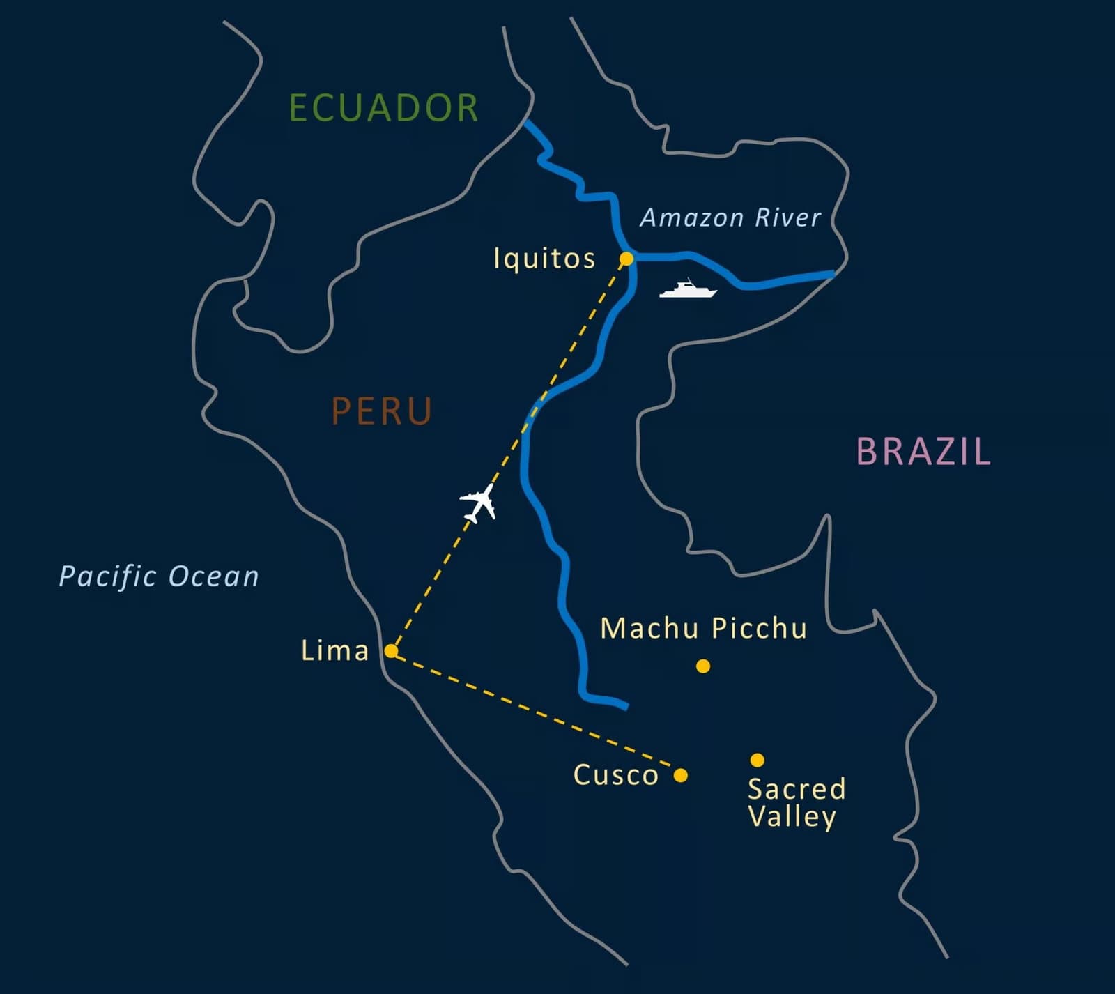Croisière Amazonie & Circuit de Luxe Machu Picchu II map