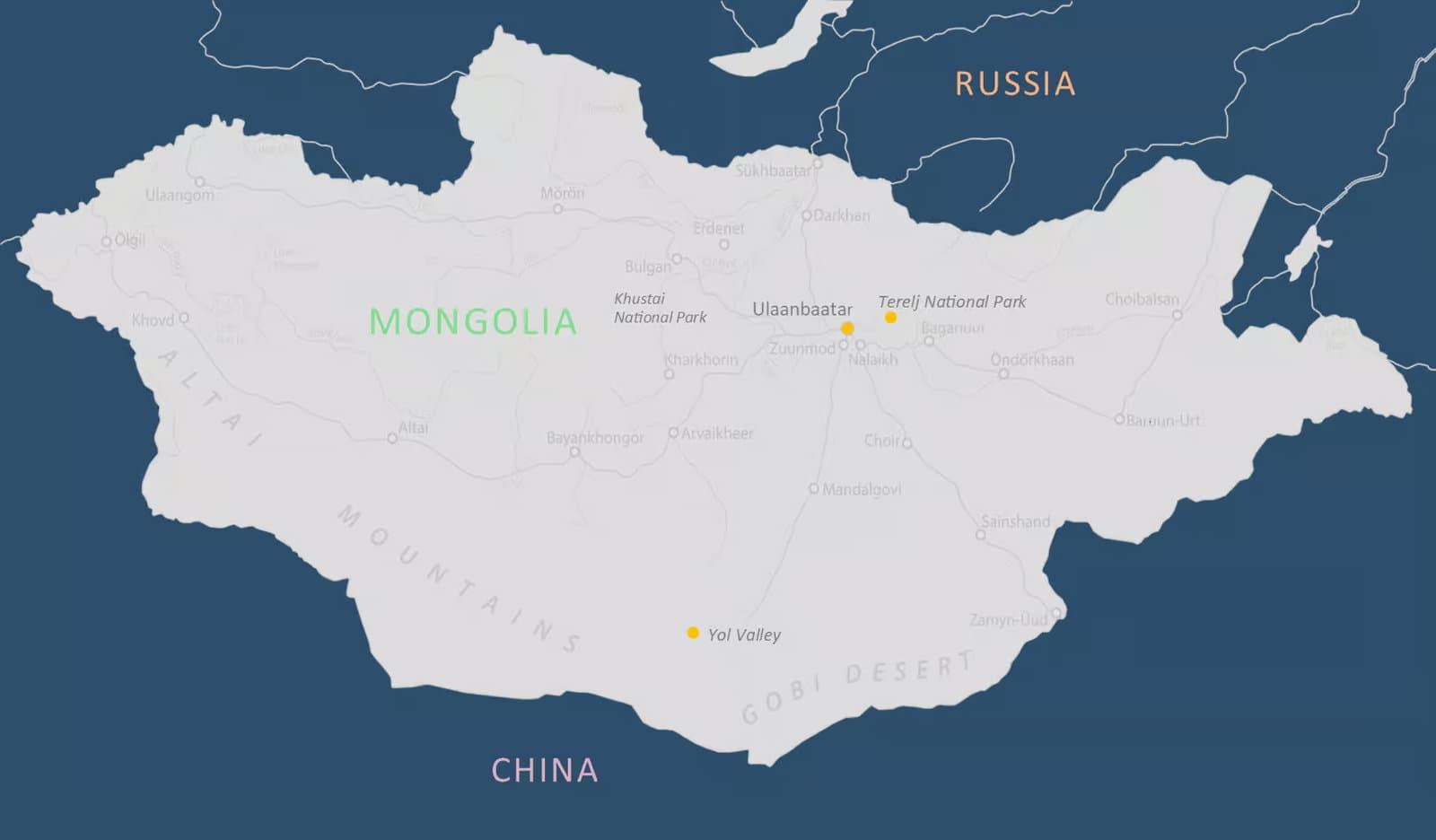 Exploration de la Mongolie map