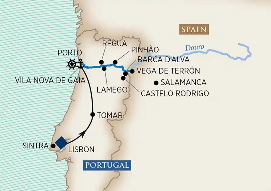 2028 Lisbon & The Enticing Douro River map